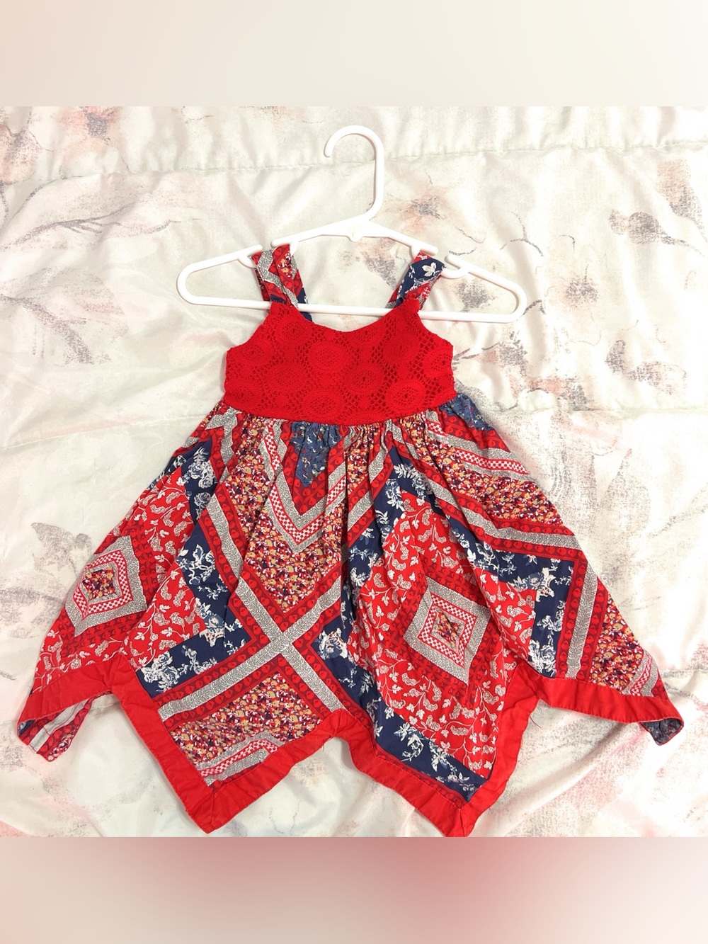Blueberi Blvd Girls 12m July 4th Dress Americana Cottagecore Patchwork